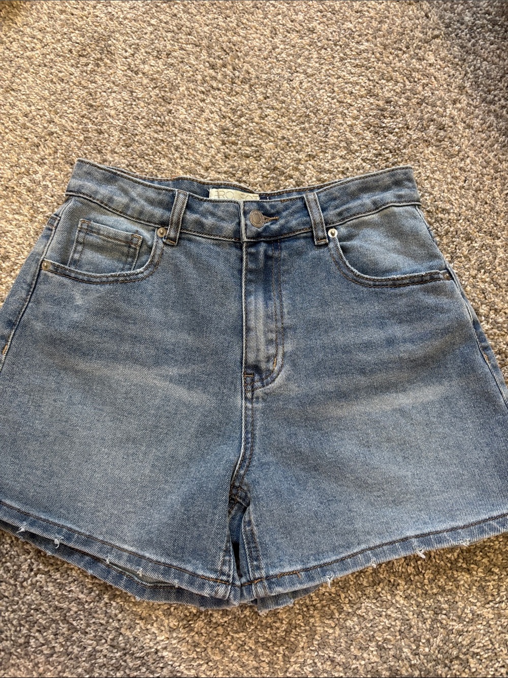 Classic High-Rise Blue Denim Jean Shorts